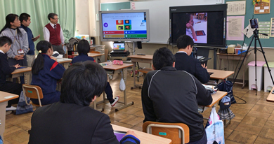 写真:第2回台湾鶯歌工商職業学校とのテレビ会議交流