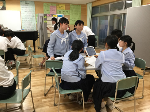 写真：アプリ「Metamoji classroom」を活用した協働探究実践