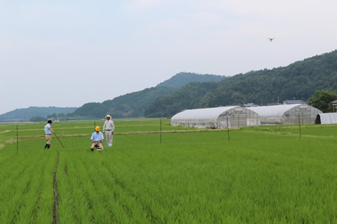 写真：未来の農業は私たちが創る！～ドローンで水田管理～