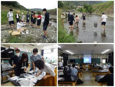 写真：10月4日・11日　生研大阪河川生物調査および生徒学内発表会