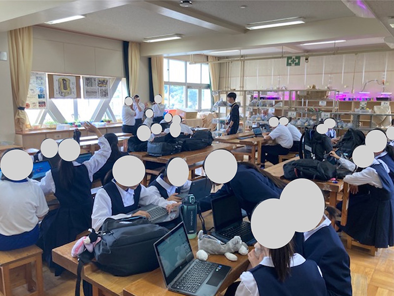 写真：質問タイムにおける技術室（STEAMラボ）の開放