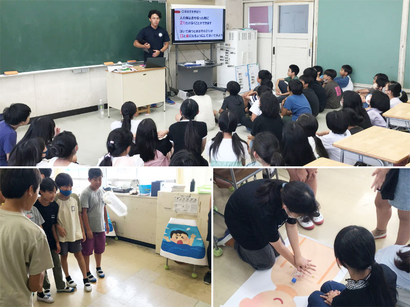 写真:6年生、専門家から学ぶ(水難事故を防ぐ)