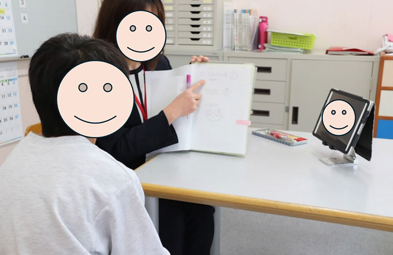 写真：STとの連携による対面での構音指導の充実