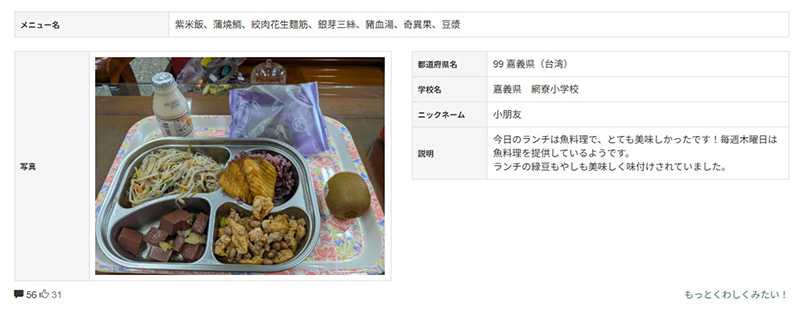 写真：給食交流に台湾も参加