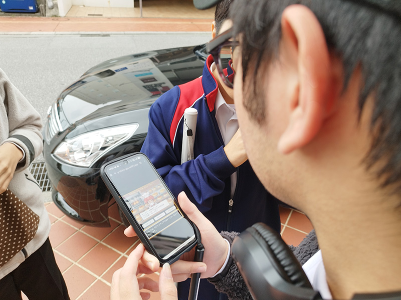 写真：キノコラリーで目的地へ！
